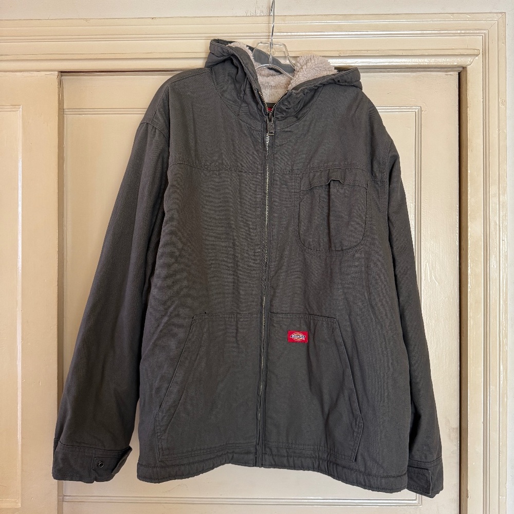Dickies Sherpa Jacket with Hood in Slate 2XL